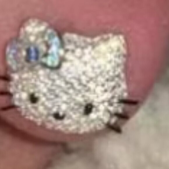 Blue Sanrio Hello Kitty Ear Stud Cute Girl Y2K Kawaii Rhinestone Earrings - Picture 1 of 5